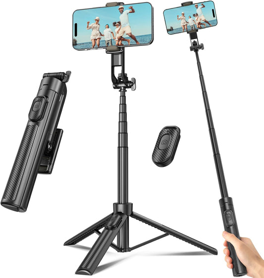 Versatile 50-Inch Extendable Selfie Stick Tripod with Wireless Remote for Smartphones - Perfect for Capturing Stunning Photos and Videos