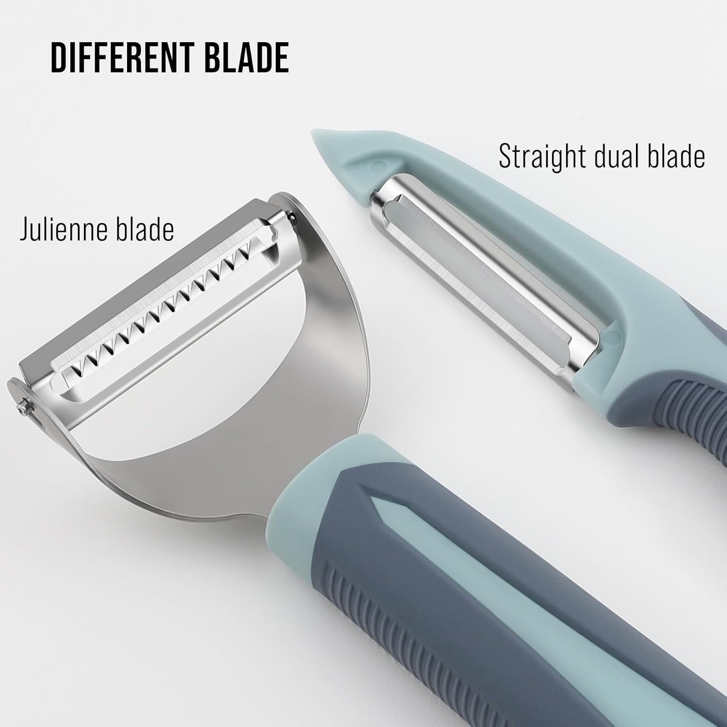 Transform Your Cooking with Our 2-Piece Julienne Peeler Set - Ergonomic Silicone Grip & Dual Blade Design for Effortless Vegetable Prep!