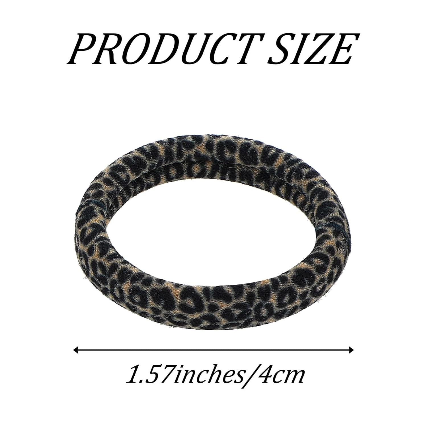 40-Piece No-Damage Seamless Soft Elastic Hair Ties Set - Stylish and Durable Ponytail Holders with 5 Chic Leopard Print Designs for Effortless Hair Styling (Black, Brown, Tan)