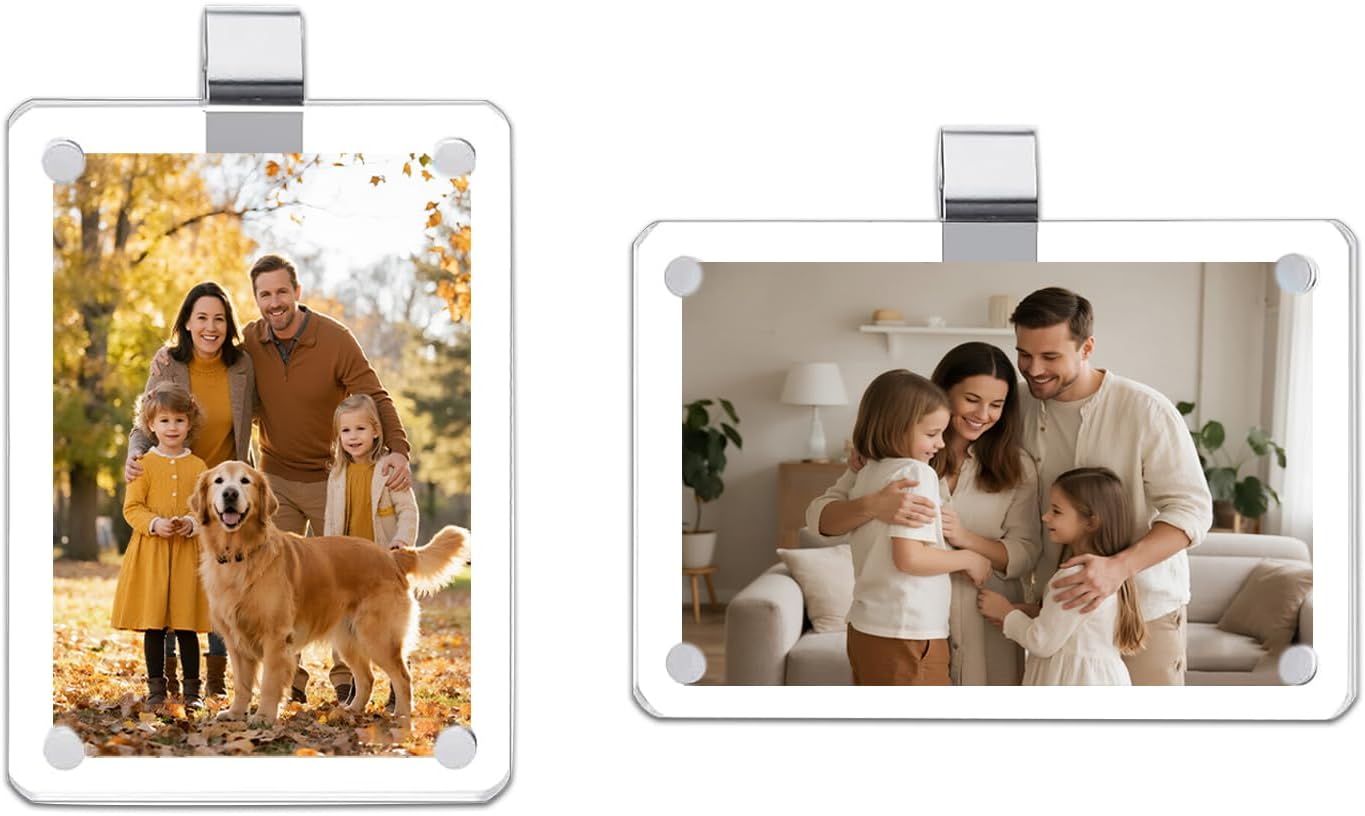 Transform Your Car with Stylish Magnetic Photo Holders - Capture Memories On-The-Go (2 Pack)