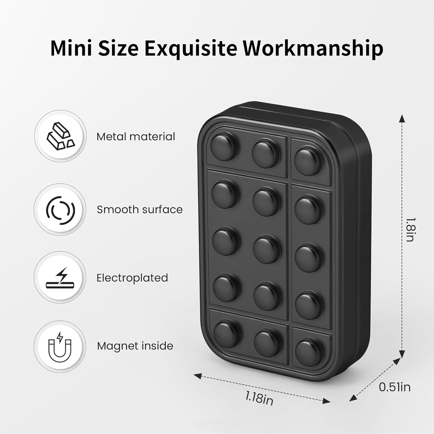 Experience Ultimate Relaxation with Our Premium Black Metal Magnetic Fidget Slider - Your Go-To Stress Relief Tool!