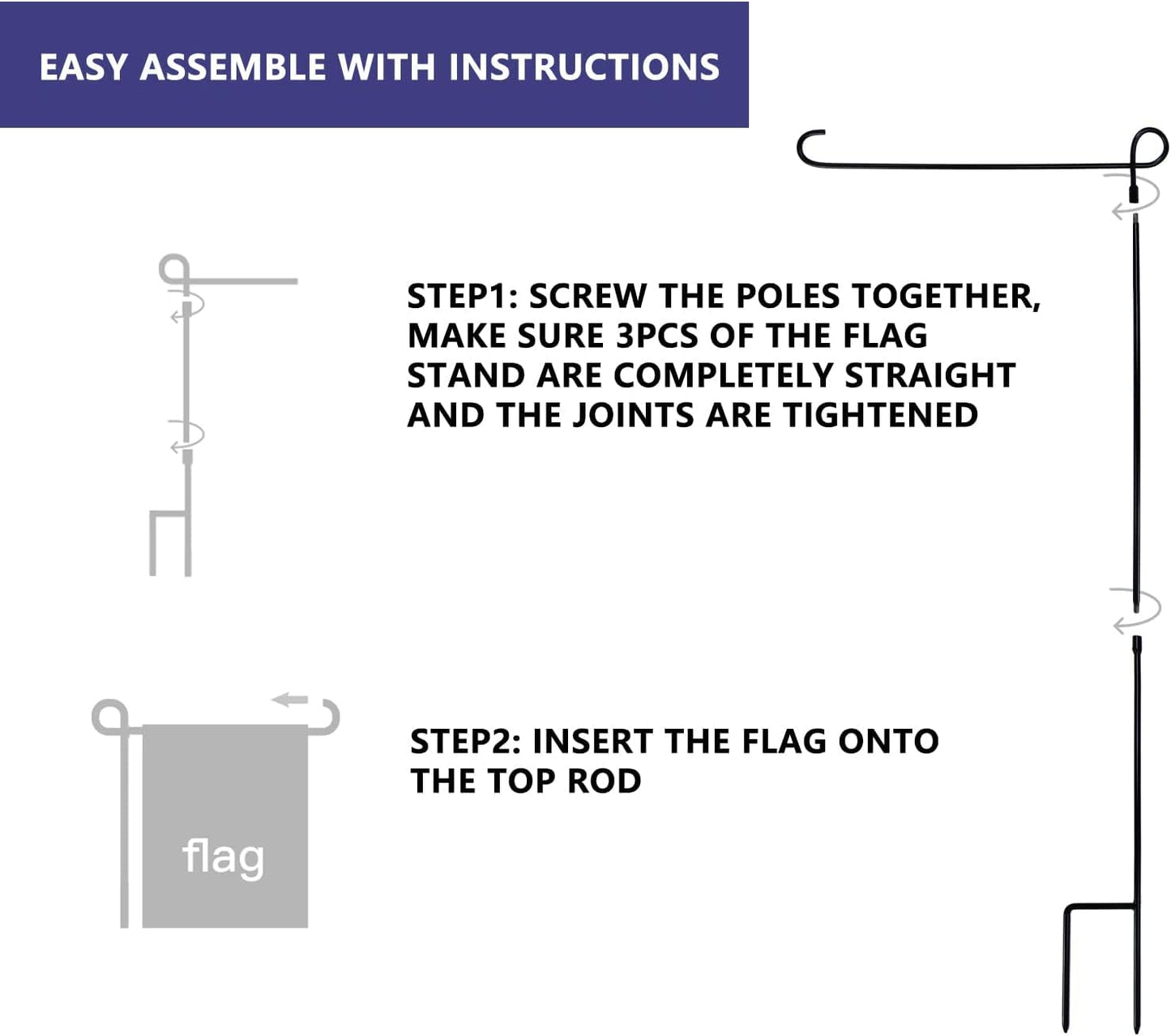 Sturdy Premium Metal Garden Flag Stand - Weather-Resistant Design for Year-Round Outdoor Decor and Festive Celebrations