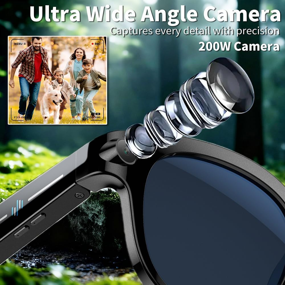 Revolutionary Smart Glasses with Camera, AI Translation, and Bluetooth Control – Perfect for Travel, Conferences, and Vlogging