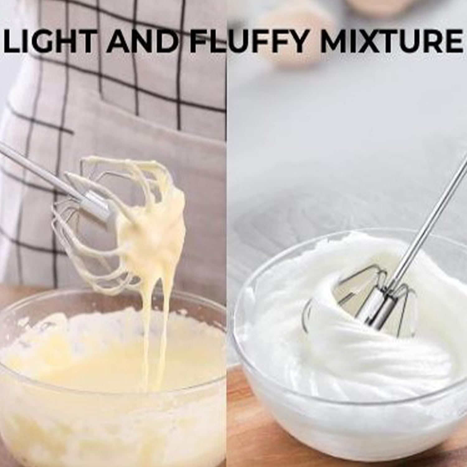Effortlessly Blend with Our Premium 10-Inch Stainless Steel Semi-Automatic Whisk – Perfect for Eggs, Batters, and More!