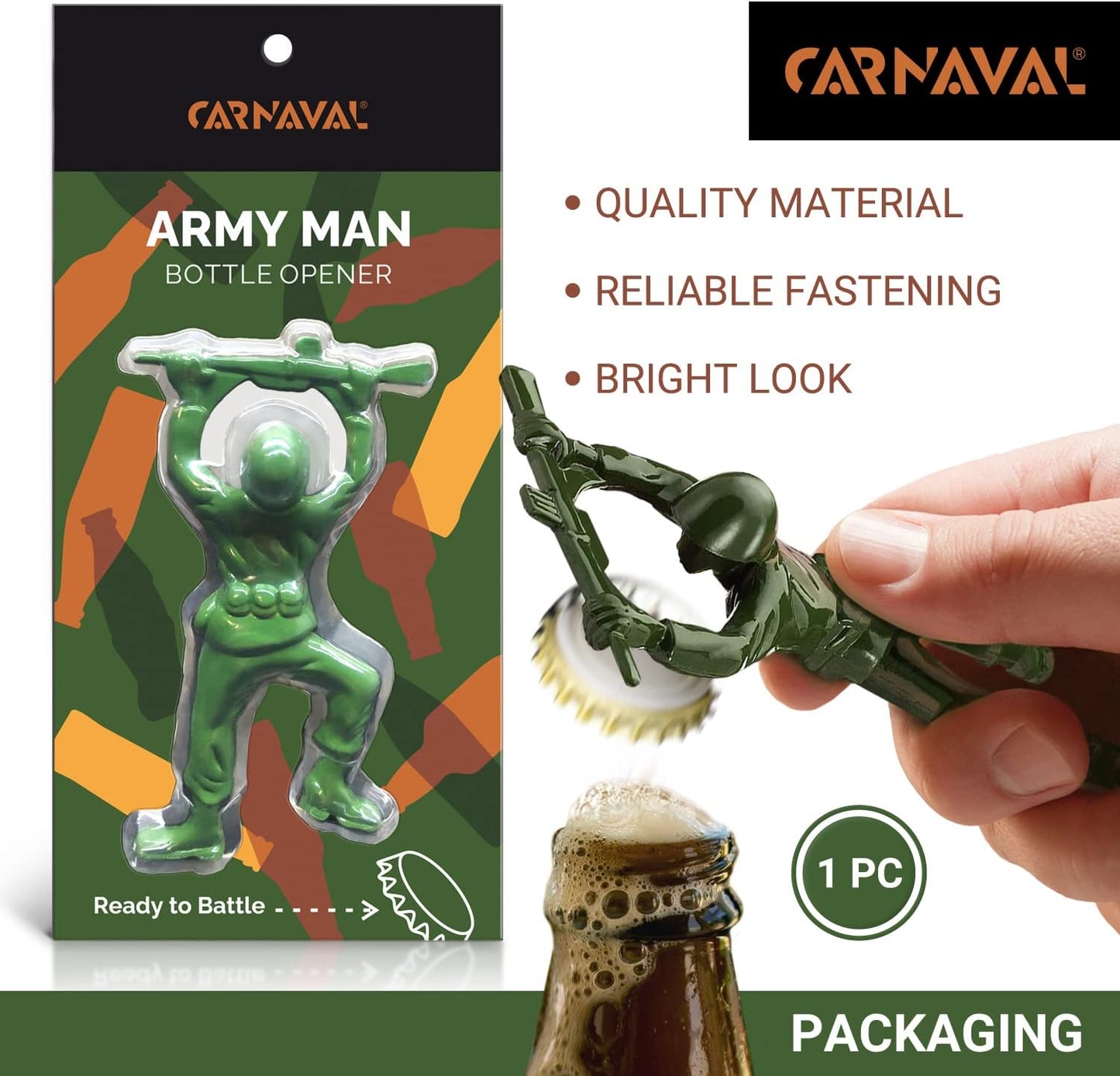 Transform Your Beverage Experience with the Green Army Man Bottle Opener - A Fun and Functional Bartender Tool!