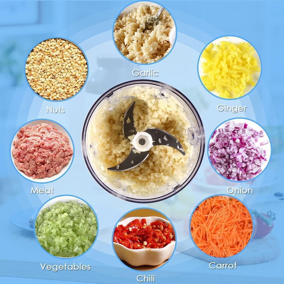 Effortless Chopping Made Easy: Rechargeable Compact Electric Garlic Chopper & Mini Food Processor with Stainless Steel Blades for All Your Cooking Needs