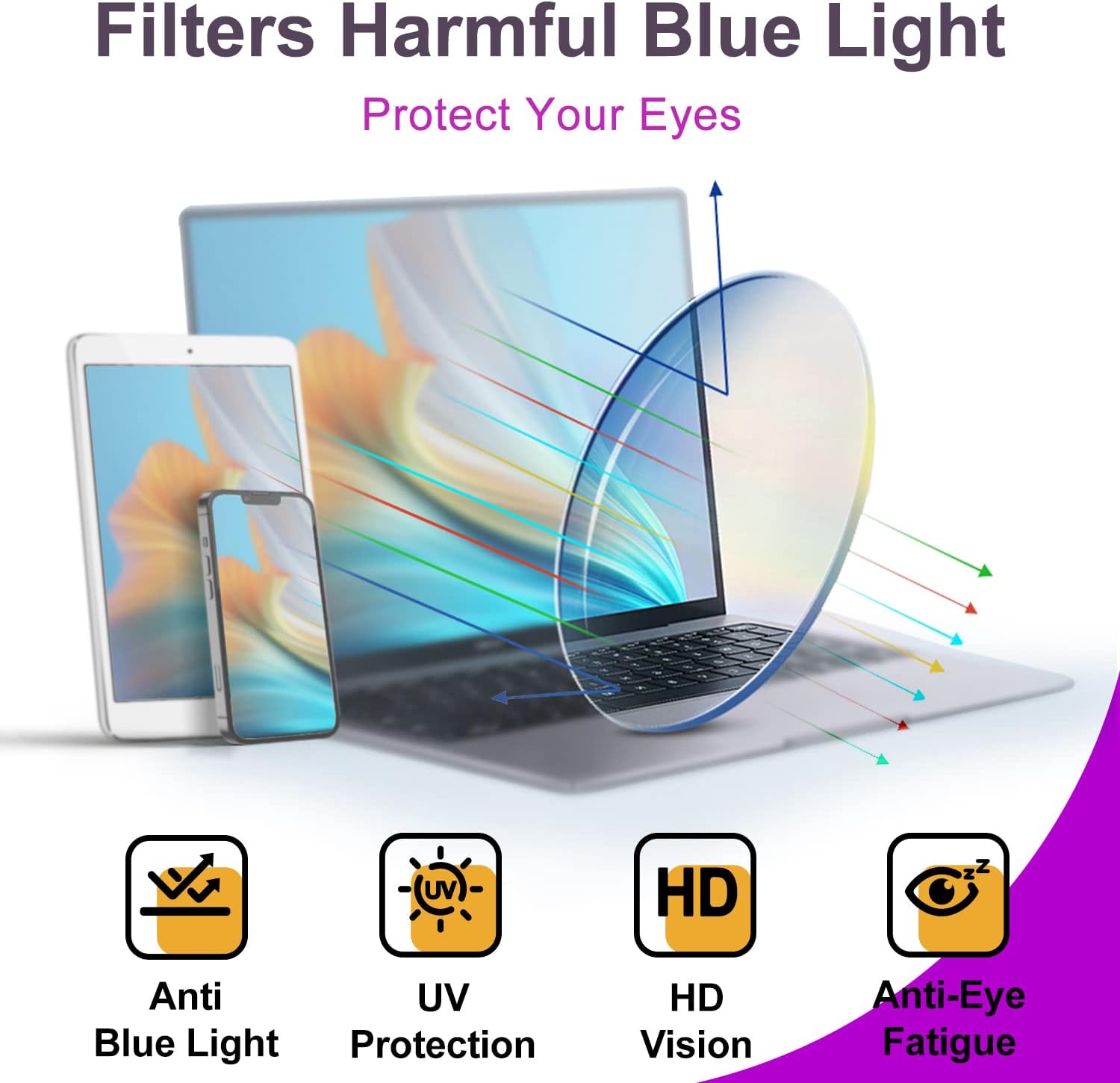 Protect Your Eyes in Style: TR90 Rectangle Blue Light Blocking Glasses for Computer Use - Perfect Eyewear for Everyone