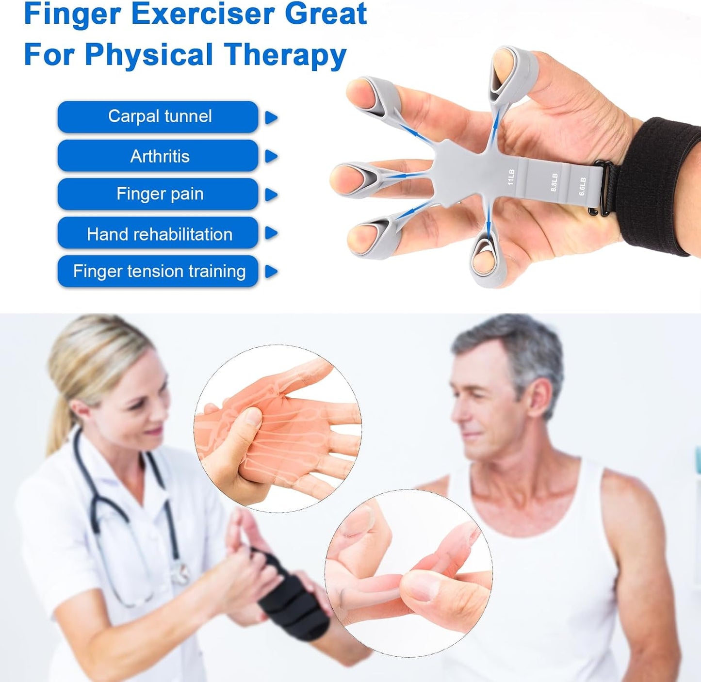 Ultimate Dual-Sided Grip Strength Trainer - Enhance Your Rehabilitation, Boost Rock Climbing Performance, and Relieve Arthritis Pain