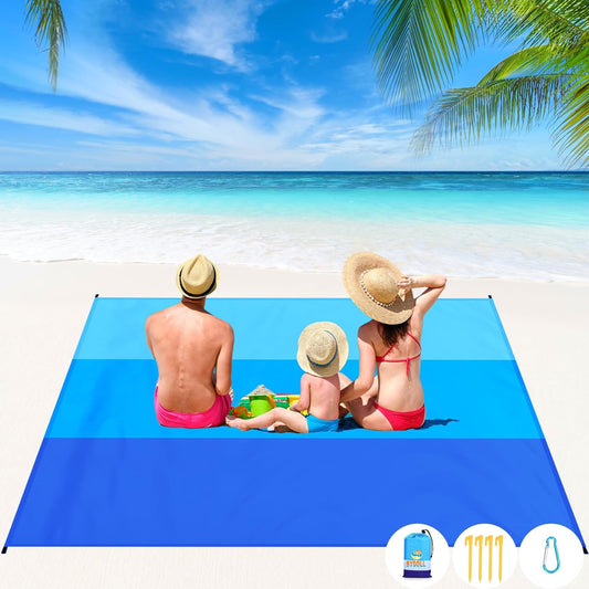 Ultimate Oversized Waterproof Beach Blanket - Perfect for Family Adventures, Camping, and Picnics - 78'' x 81'' Lightweight Mat for Up to 7 Adults