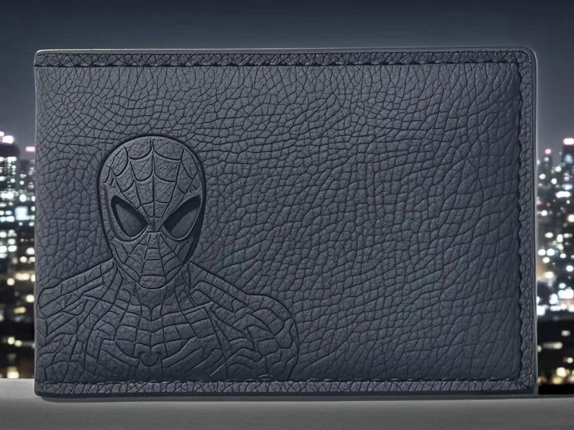 Stylish Leather Bat Wallet for All Ages - Fun Superhero Design with Card Slots for Men and Women