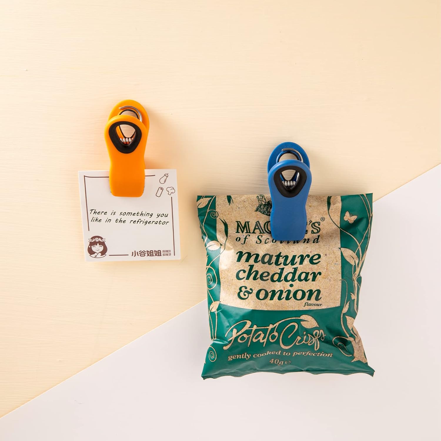 Elevate Your Kitchen Organization with 10 Stylish Black Magnetic Chip and Bag Clips