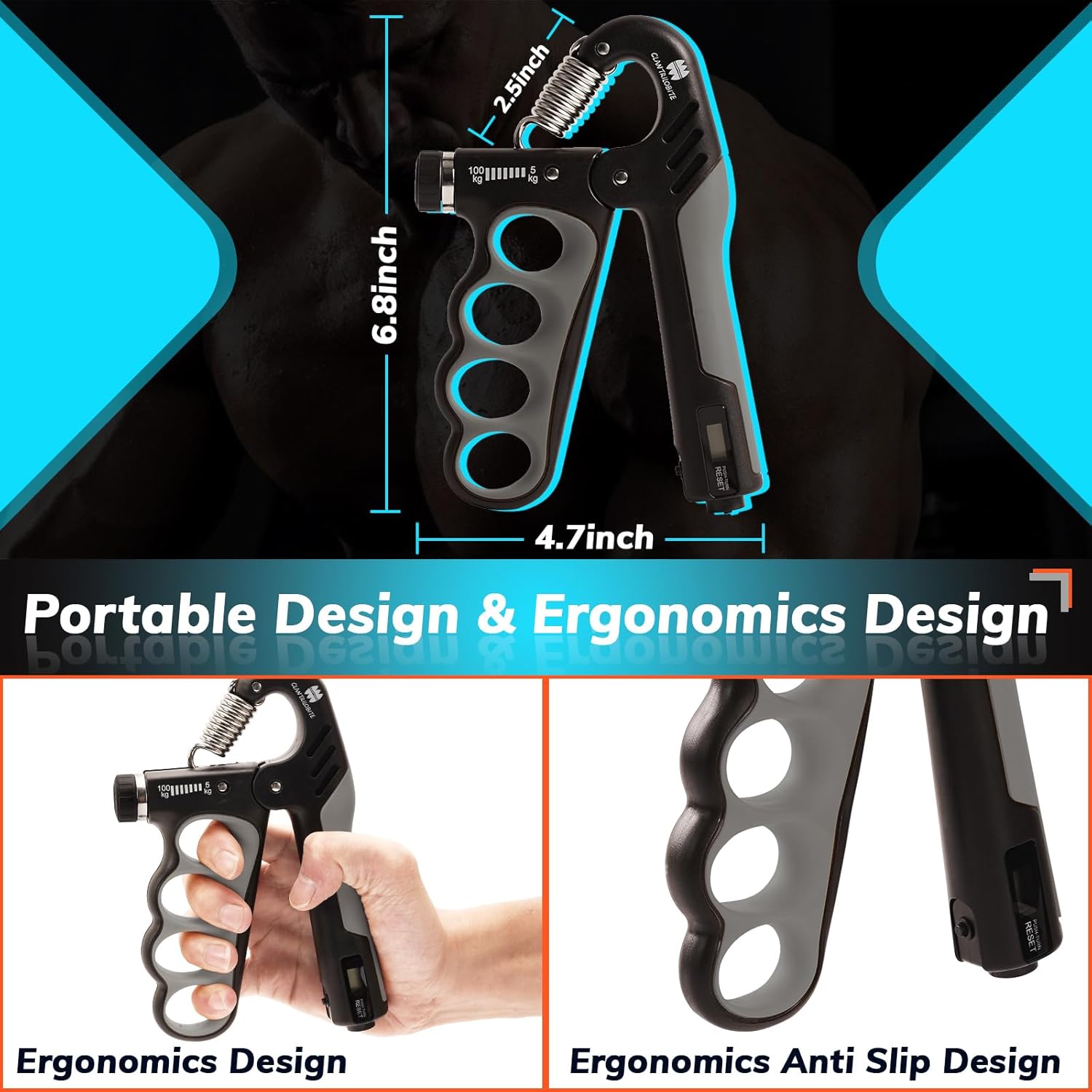 Transform Your Grip Strength with the Ultimate Adjustable Grip Strength Trainer - Featuring a Digital Counter for Enhanced Performance (11-220 lbs Resistance)