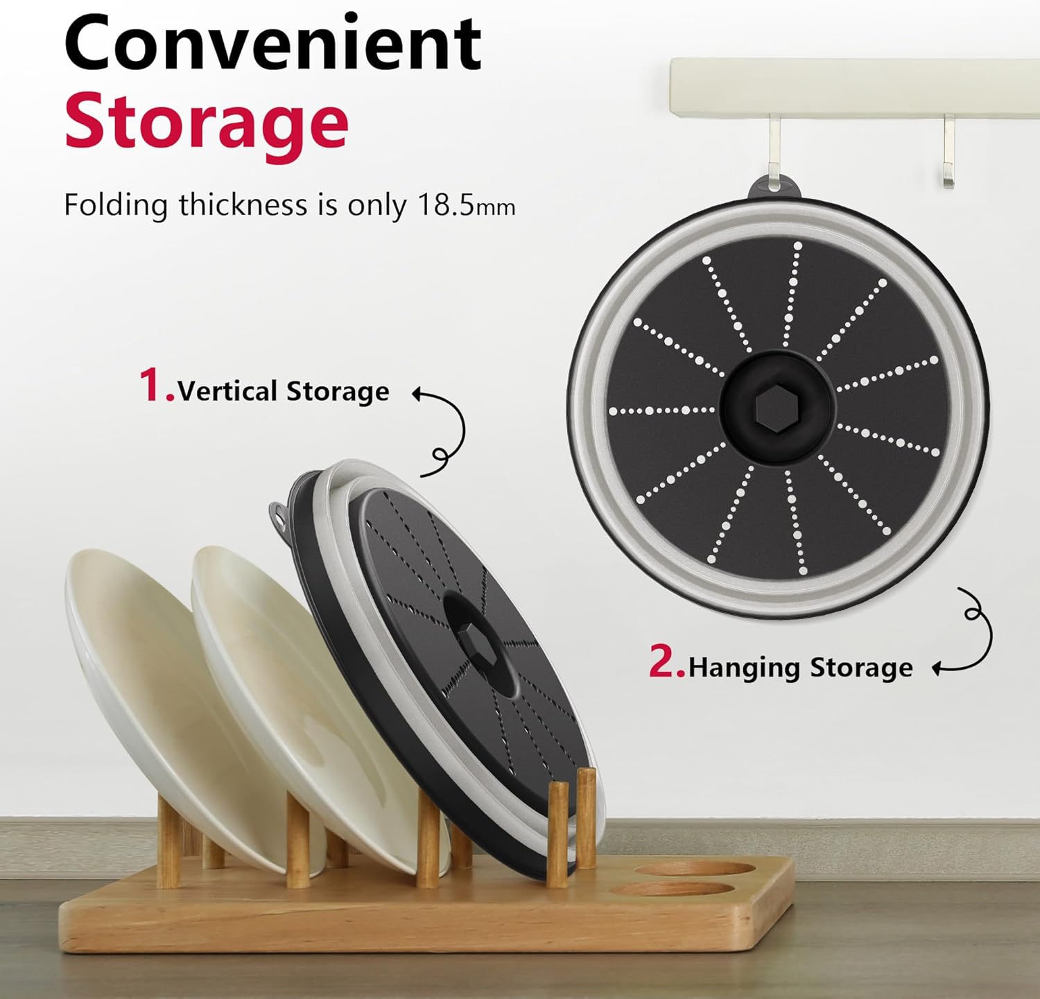 Elevate Your Cooking Experience with the Microwave Splatter Cover & Silicone Kitchen Mat Set - Space-Saving, Easy to Clean, and Stylish in Black