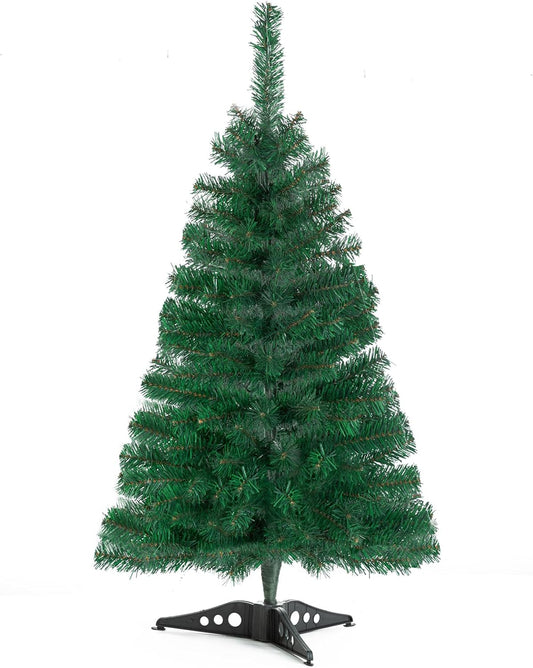 Charming 3FT Mini Green Artificial Christmas Tree with Sturdy Stand for Festive Indoor and Outdoor Holiday Decor