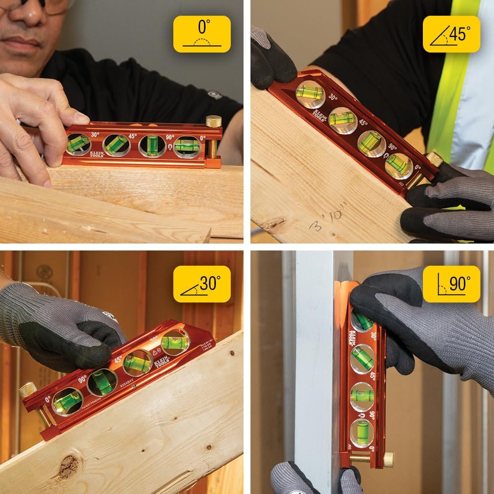 Klein Tools 935AB4V 6-Inch Magnetic Torpedo Level - Precision Measuring with Patented Magnet Track and High-Visibility Design