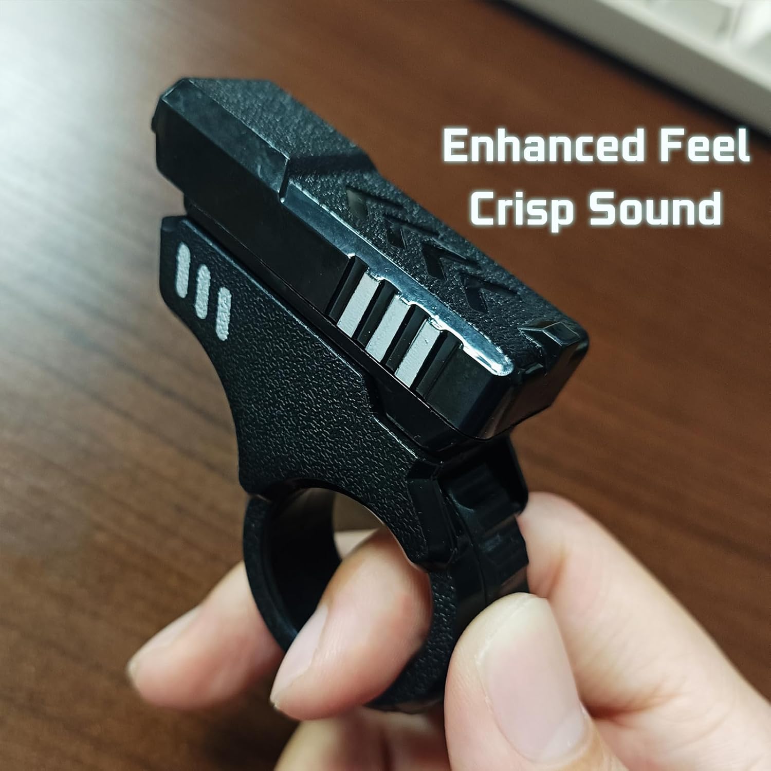 Experience Ultimate Stress Relief with the Ography Fidget Gun Toy - Sleek Black & Silver Design for ASMR and ADHD