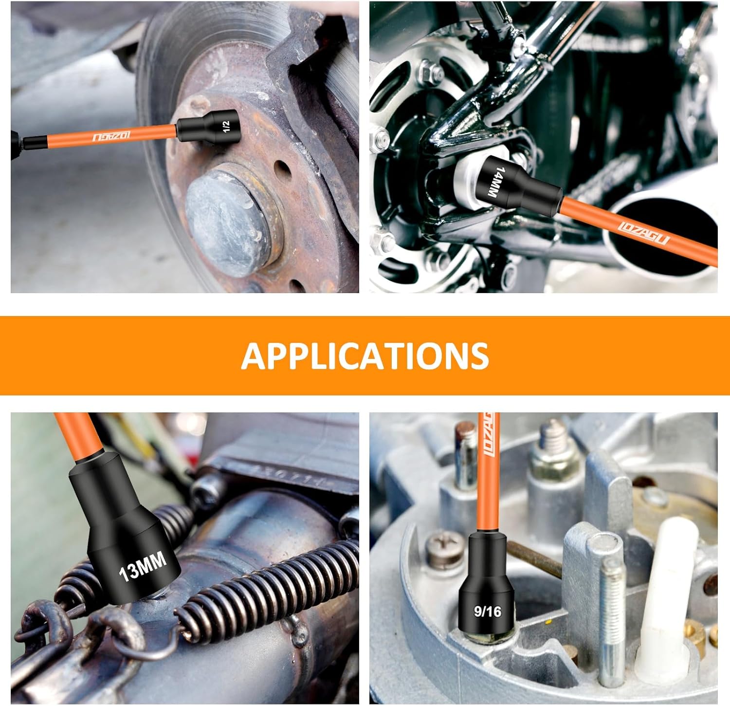 Ultimate 16-Piece Long Magnetic Nut Driver Set for Impact Drills - Versatile SAE & Metric Sizes with Durable Cr-V Steel Construction