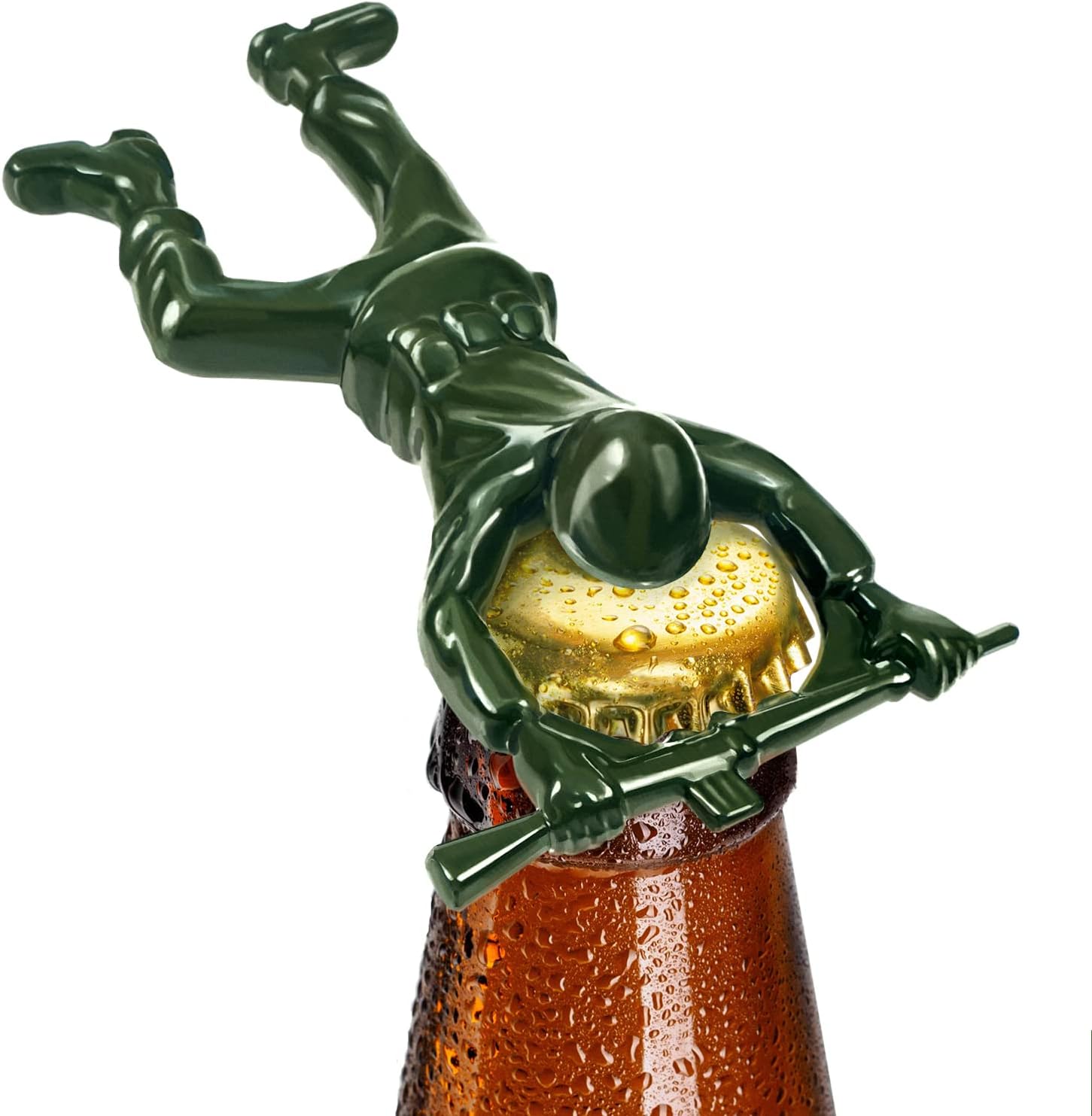 Transform Your Beverage Experience with the Green Army Man Bottle Opener - A Fun and Functional Bartender Tool!