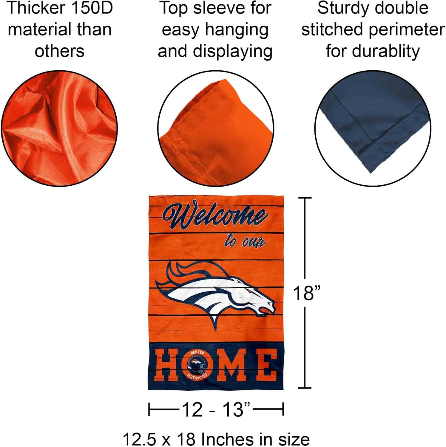 Show Your Team Spirit with the Denver Broncos Double-Sided Garden Flag - Perfect for Any Outdoor Space!