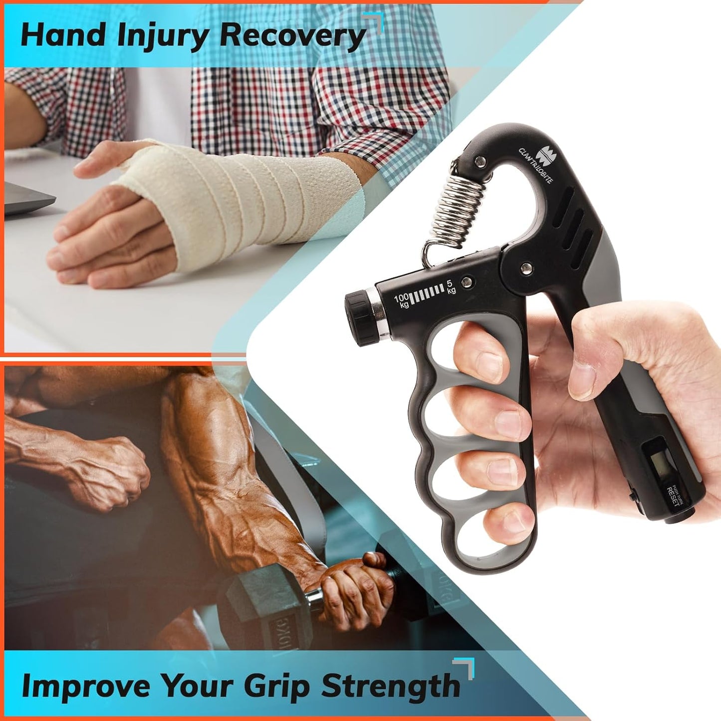 Transform Your Grip Strength with the Ultimate Adjustable Grip Strength Trainer - Featuring a Digital Counter for Enhanced Performance (11-220 lbs Resistance)