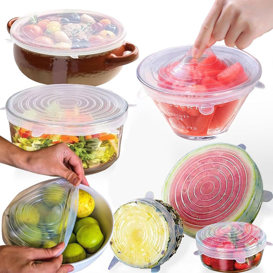 Transform Your Food Storage with Our Premium 7-Piece Reusable Silicone Stretch Lids – Perfect for All Containers!