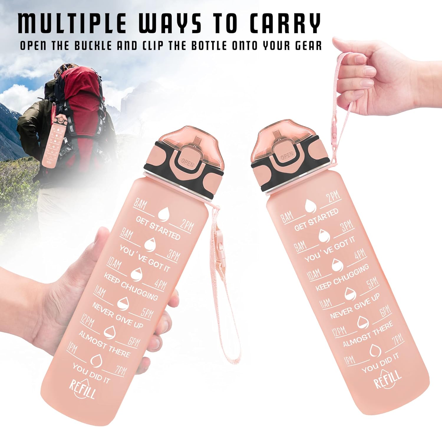 Stay Hydrated in Style with the 32 Oz Inspirational Water Bottle - BPA-Free, Leakproof, Perfect for Fitness and Outdoor Adventures!