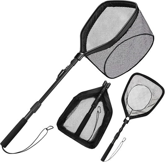 Ultimate Floating Fishing Net - Lightweight, Foldable Nylon Mesh for Effortless Trout Catching & Safe Release