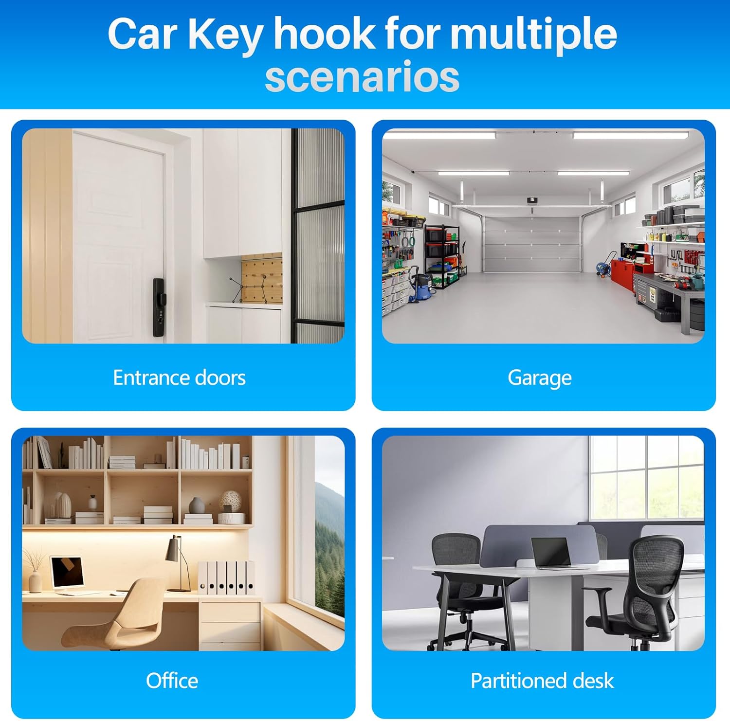 Transform Your Space with the 2-Pack Wall-Mounted Car Key Holder – Fun 3D Garage Design for Easy Key Organization in Red and Blue!