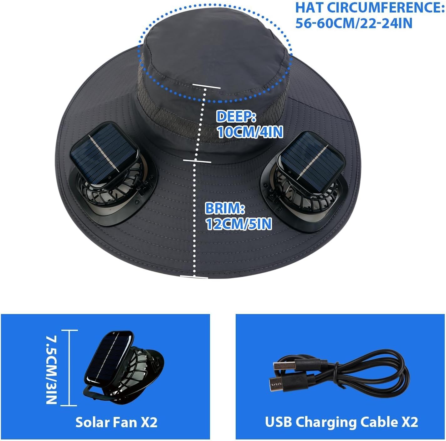 Beat the Heat in Style: Ultimate Solar Fan Hat with UPF 50+ Protection for Fishing and Outdoor Fun!