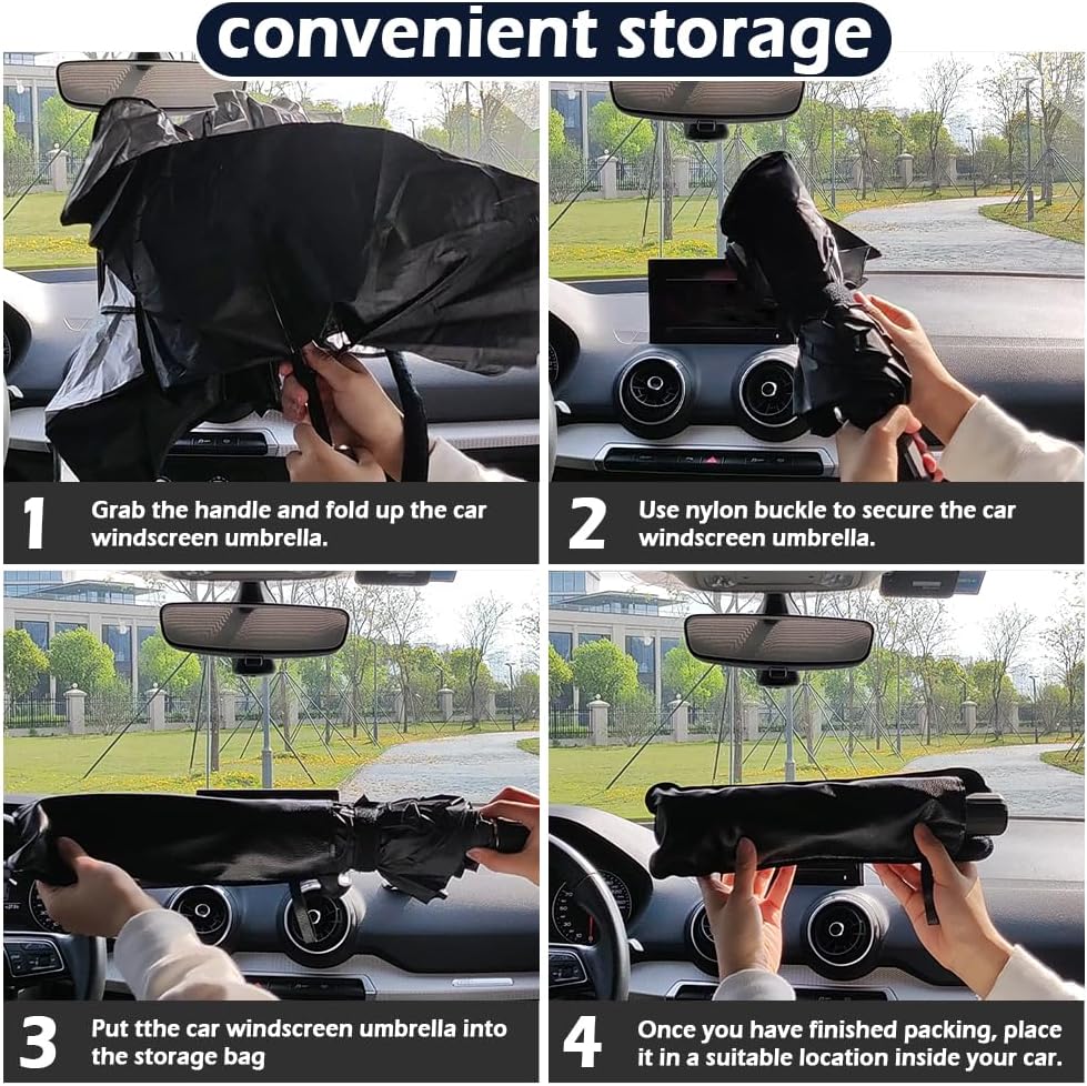 Ultimate Car Windshield Sun Shade - Foldable Umbrella for Superior Sunlight Protection and Heat Insulation, Perfect for Cars and SUVs