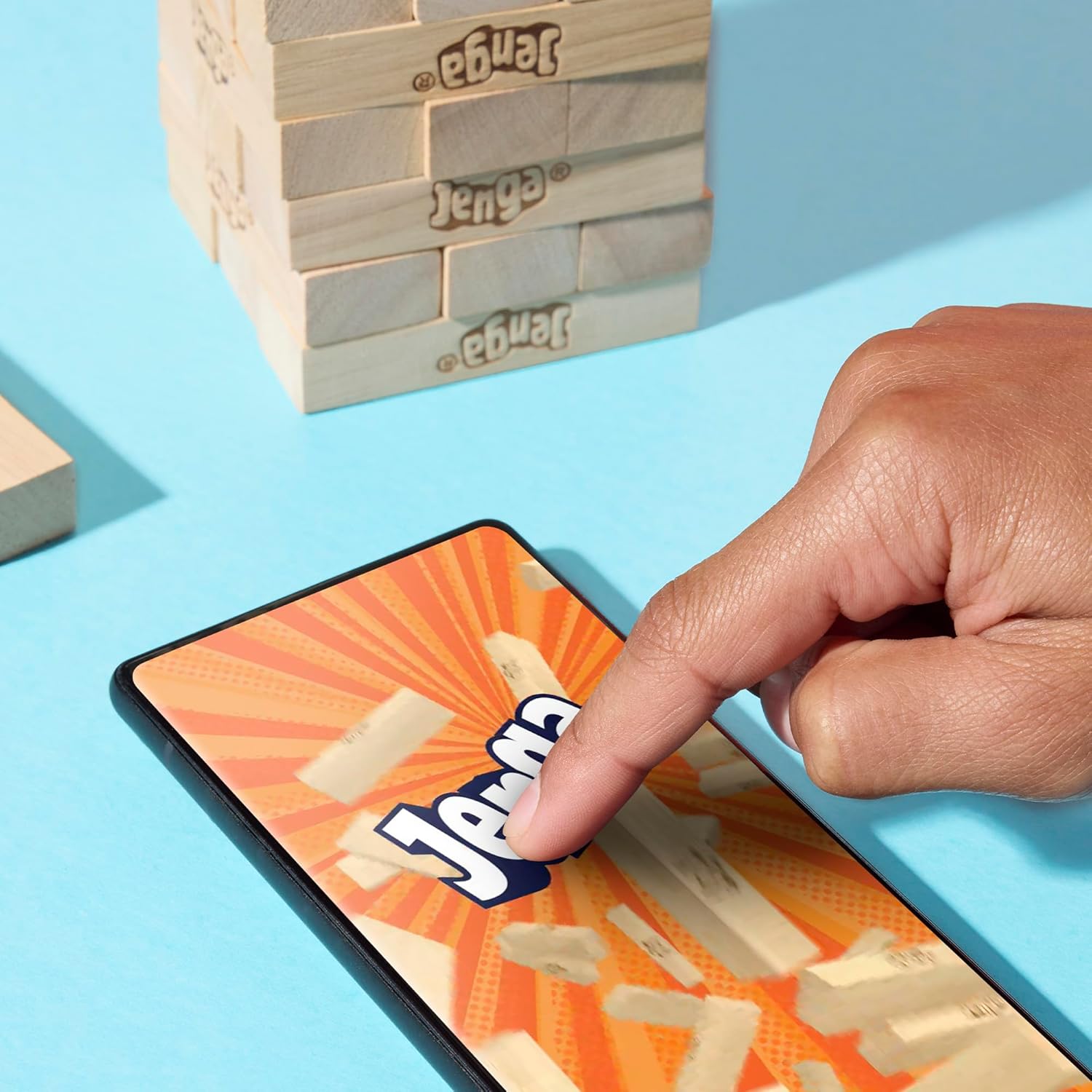 Elevate Your Game Nights with the Exciting Jenga Game Featuring a Digital Die | Classic Wooden Stacking Tower for Ages 6 and Up | Perfect for Parties and Solo Fun