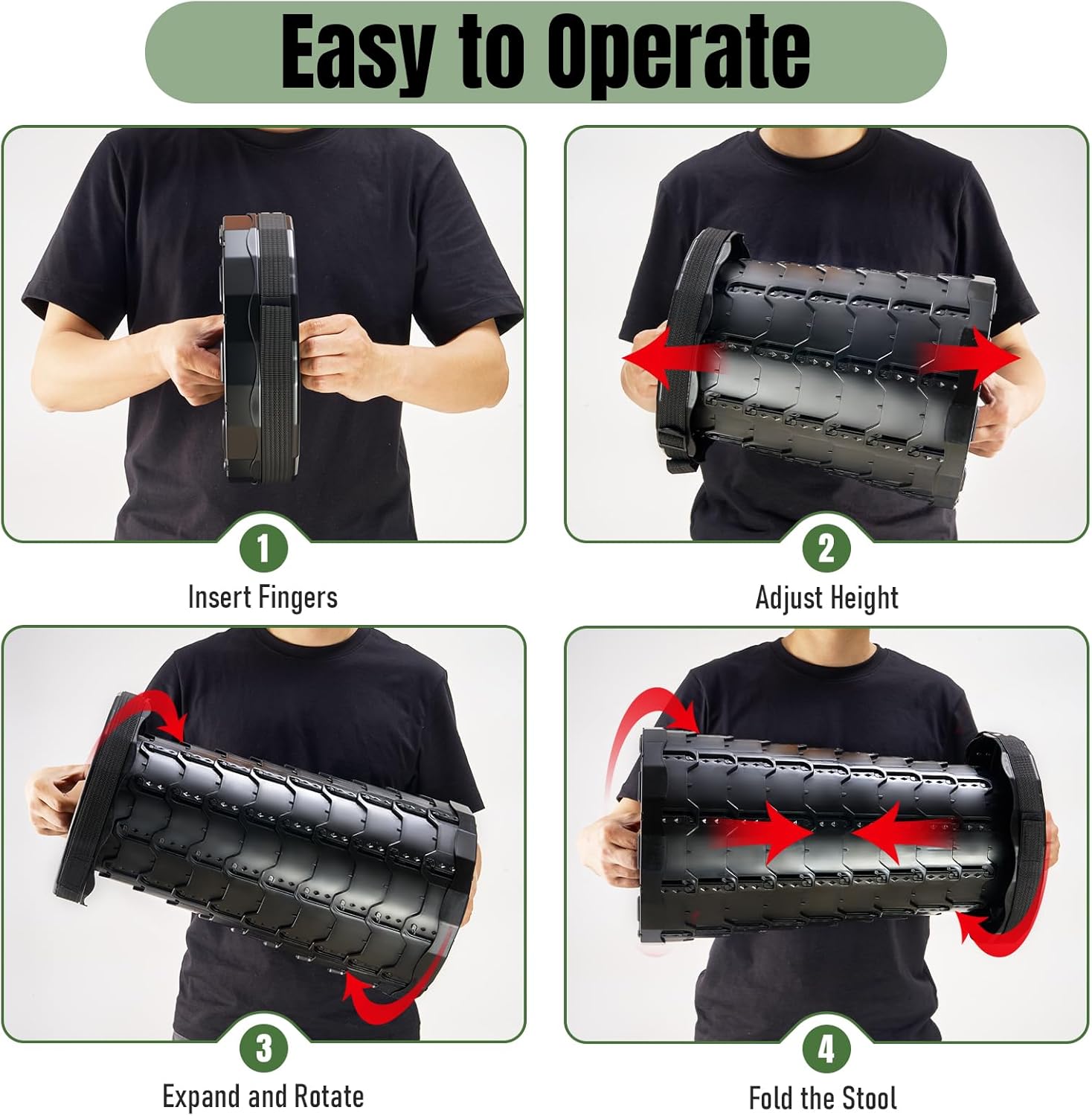 Ultimate Portable Collapsible Stool - Sturdy, Lightweight & Adjustable for Outdoor Adventures and Indoor Comfort