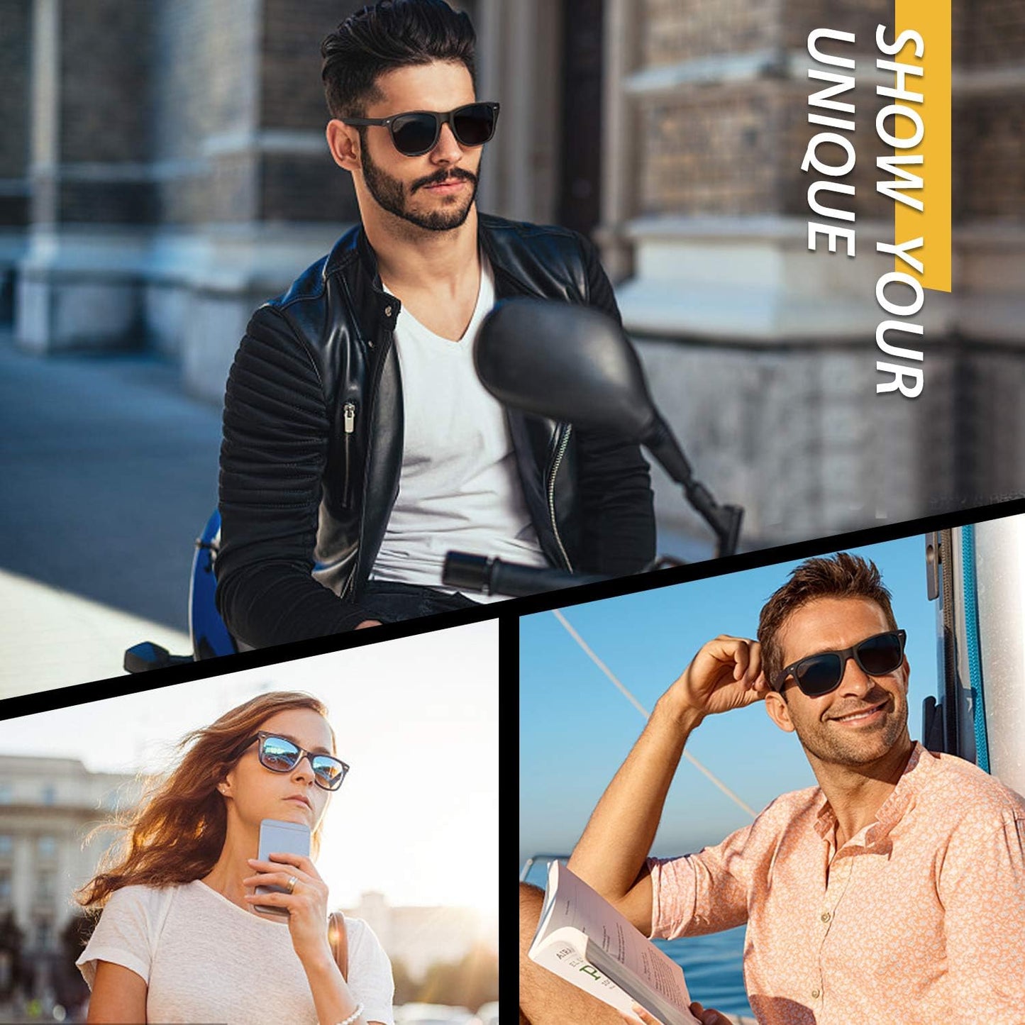 Elevate Your Style with Men's Retro 80's Polarized Sunglasses - Ultimate Eye Protection and Timeless Design