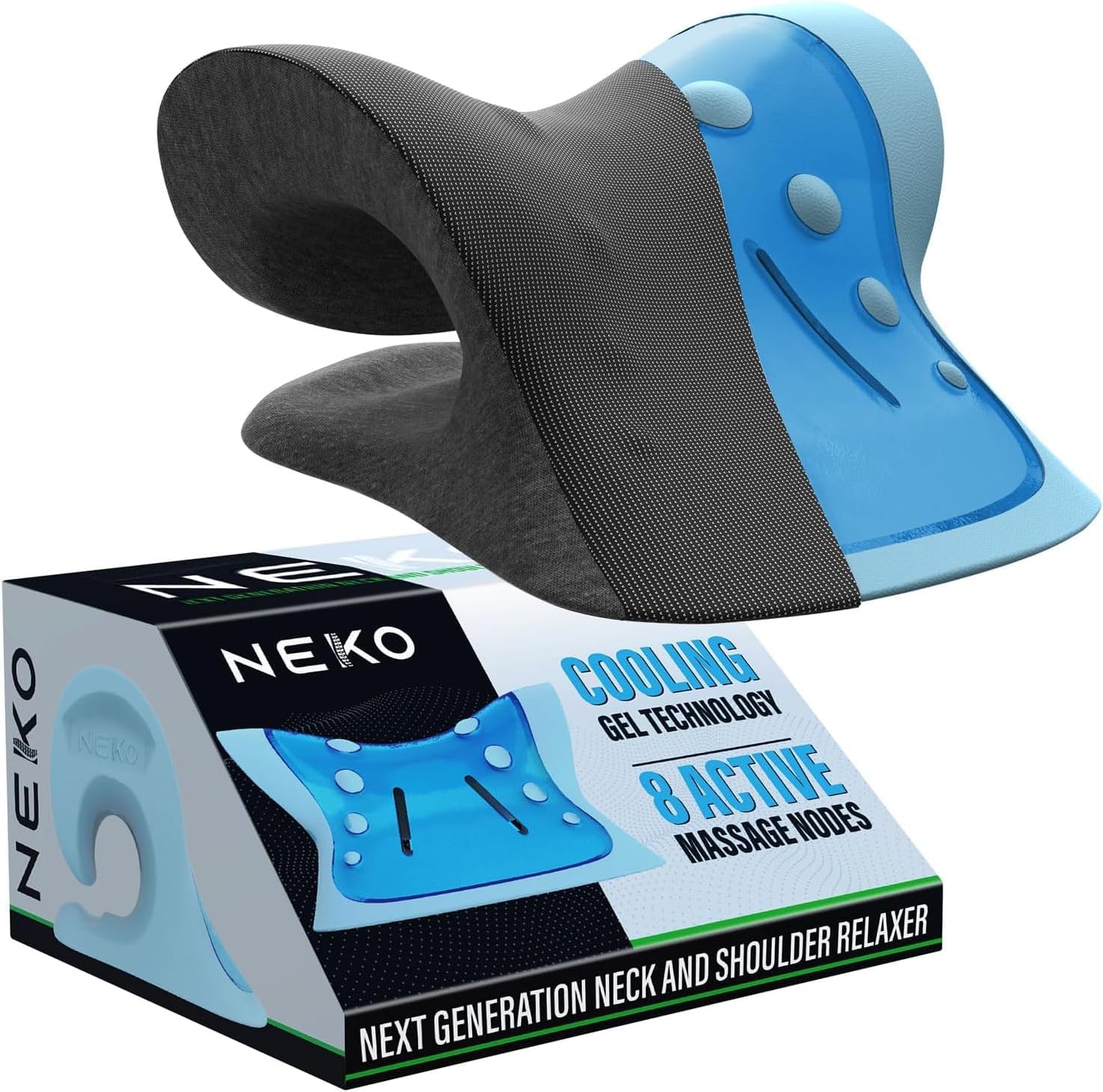 Revolutionary Cervical Traction Device with Cooling Gel and Magnetic Therapy for Ultimate Neck Pain Relief - 8 Massage Nodes and Support Pillows Included