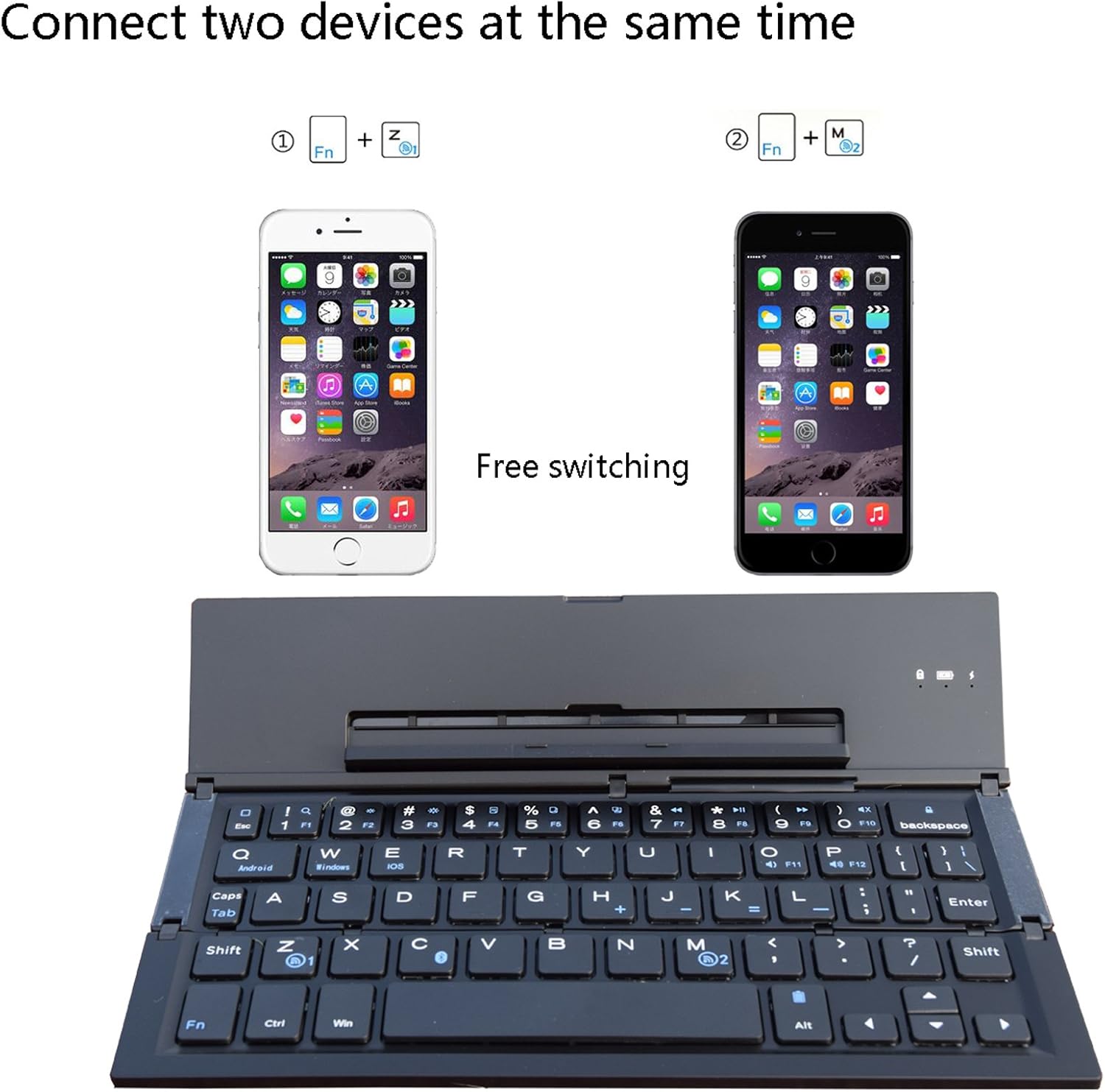 Sleek and Portable Foldable Bluetooth Keyboard - Perfect for iPhone, iPad, Tablets, and Smartphones (Black)