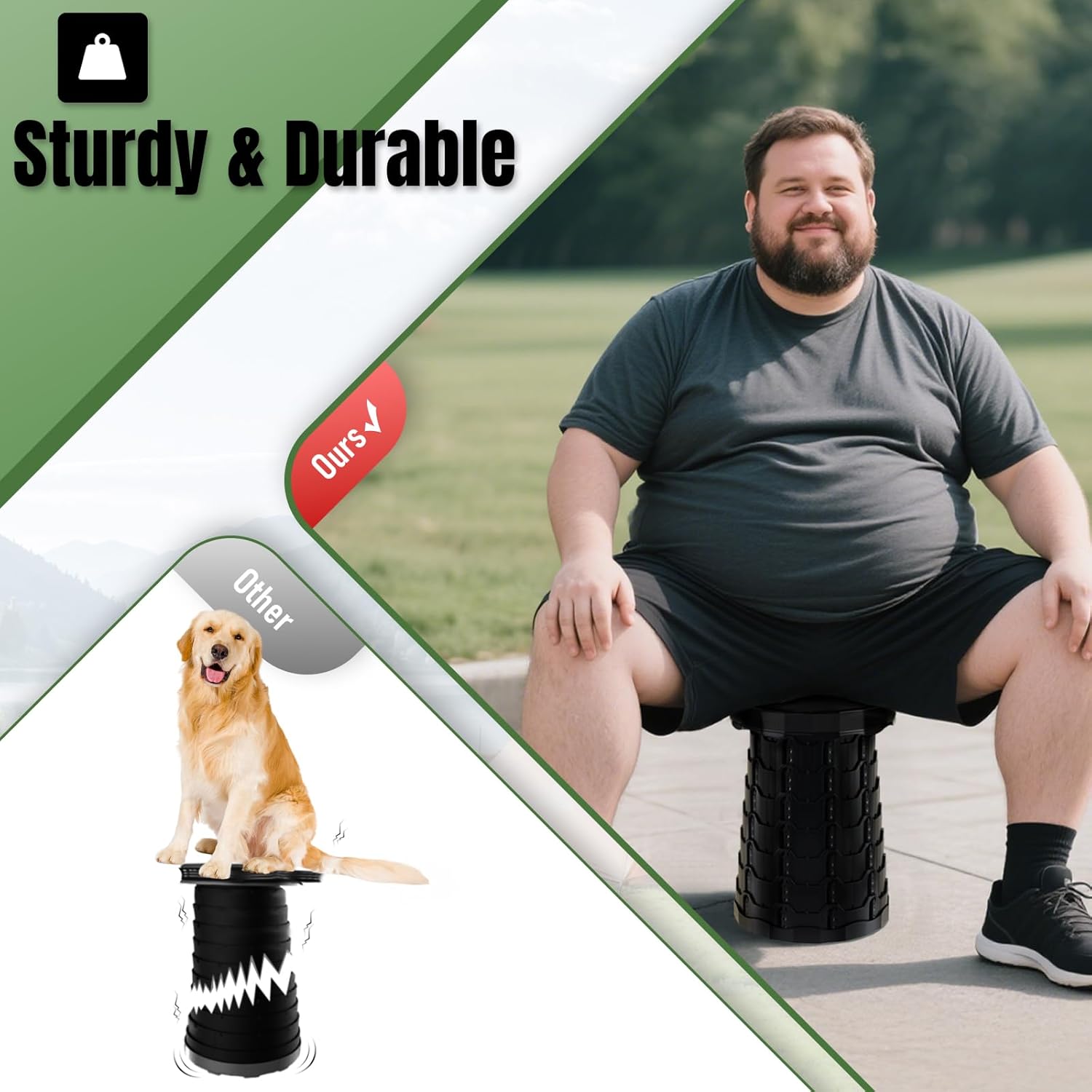 Ultimate Portable Collapsible Stool - Sturdy, Lightweight & Adjustable for Outdoor Adventures and Indoor Comfort