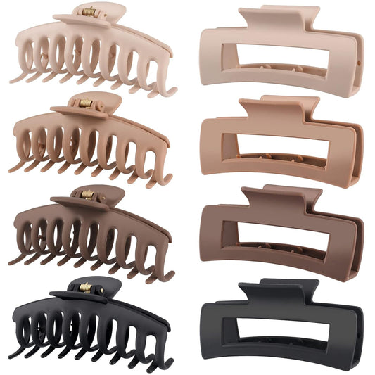 Elevate Your Style with Our Stylish Large Hair Claw Clips - Strong Hold Matte Banana Clips for Every Hair Type in Chic Neutral Shades