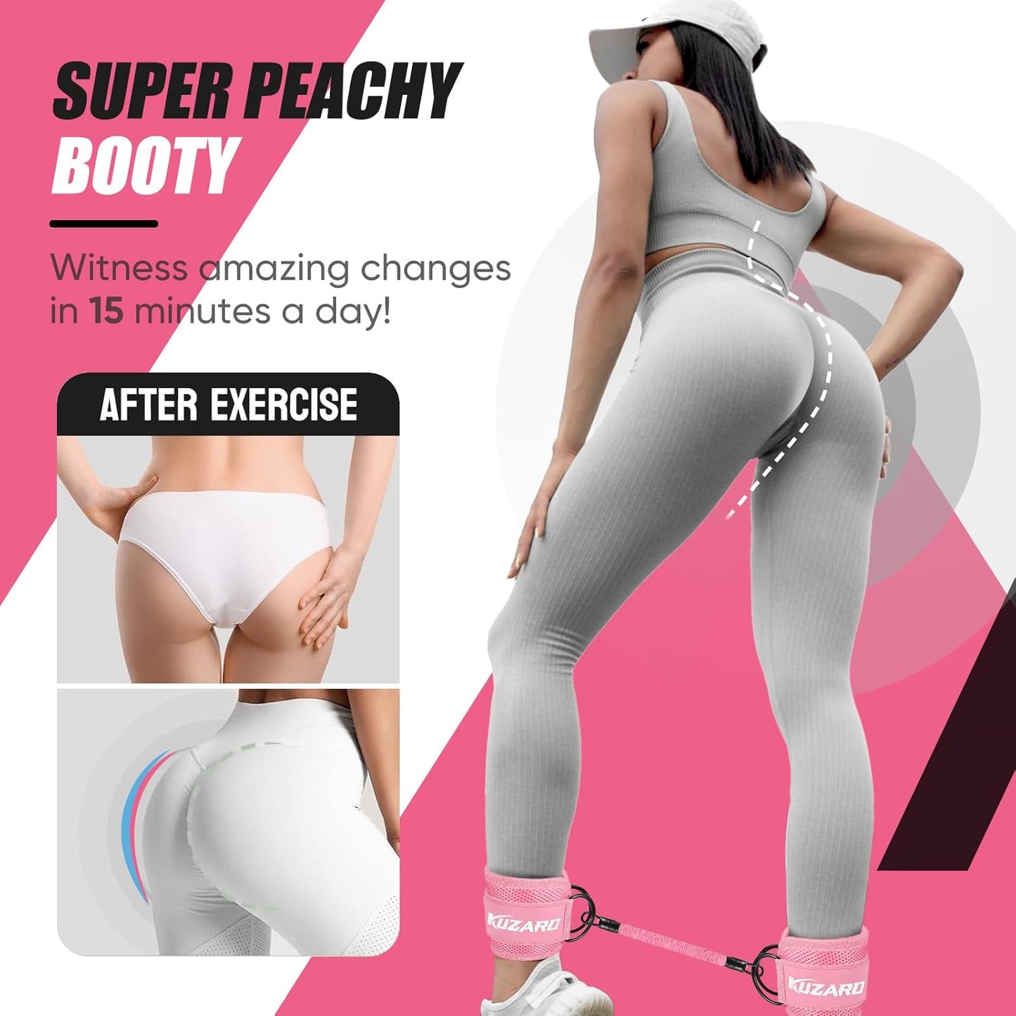 Transform Your Leg and Glute Workouts with KUZARO Ankle Resistance Bands – Your Ultimate Home Gym Companion!