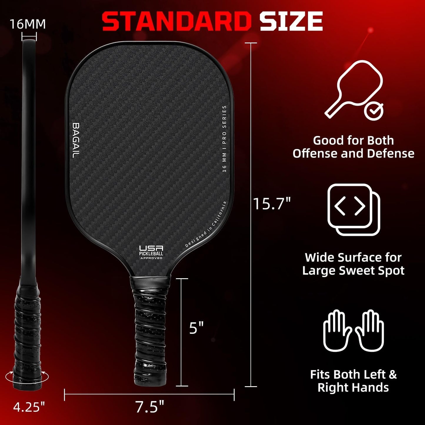 Elevate Your Game with the USAPA Certified Fiberglass Pickleball Paddle Set - Includes Lightweight Rackets, Four Balls, and Carry Bag for Ultimate Performance