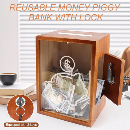 Discover the Ultimate Savings Solution: The Stylish Large Clear Piggy Bank - Perfect for All Ages in Brown
