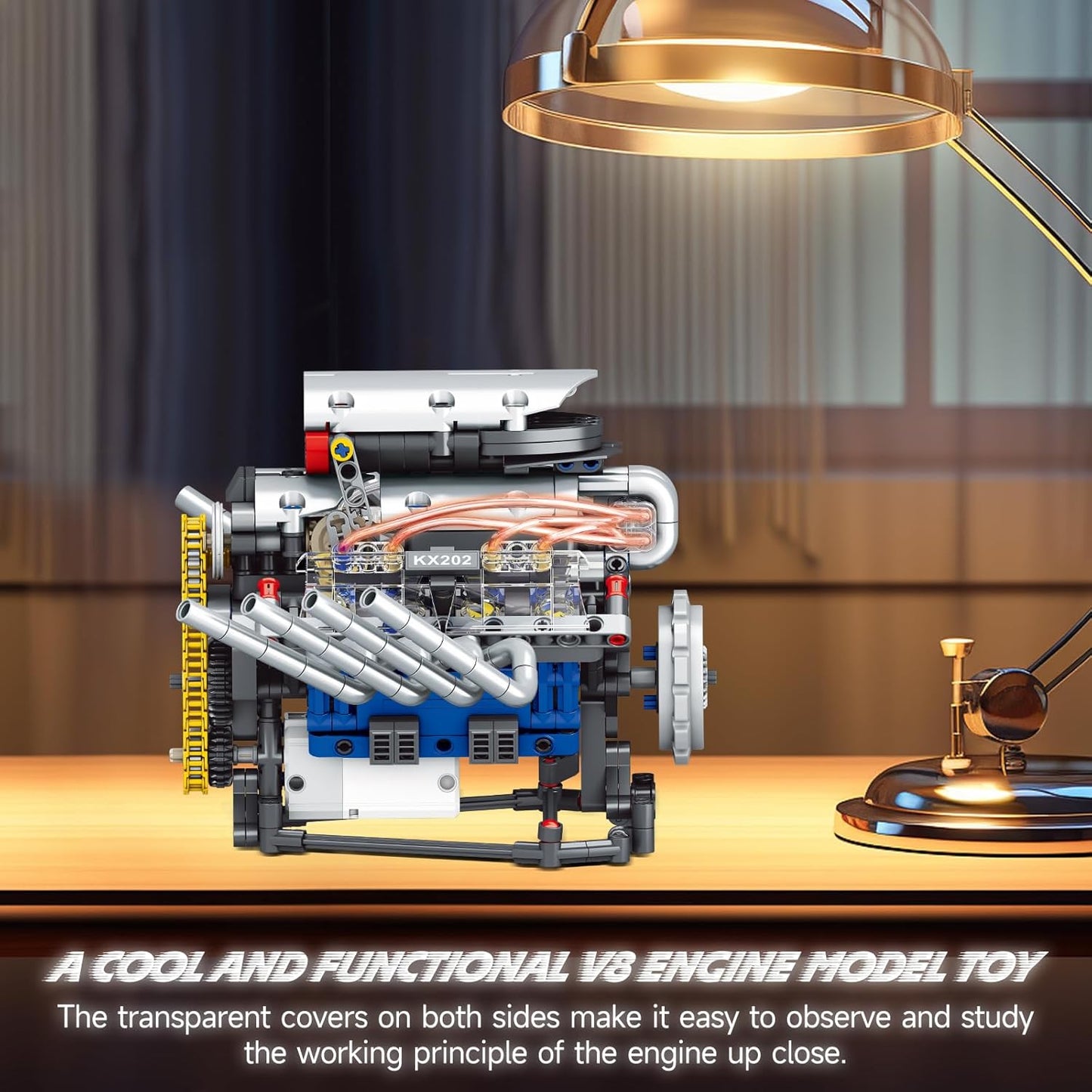 Unleash Your Inner Engineer with the Ultimate Build Your Own V8 Engine Set - 665 Pieces of Fun and Learning!