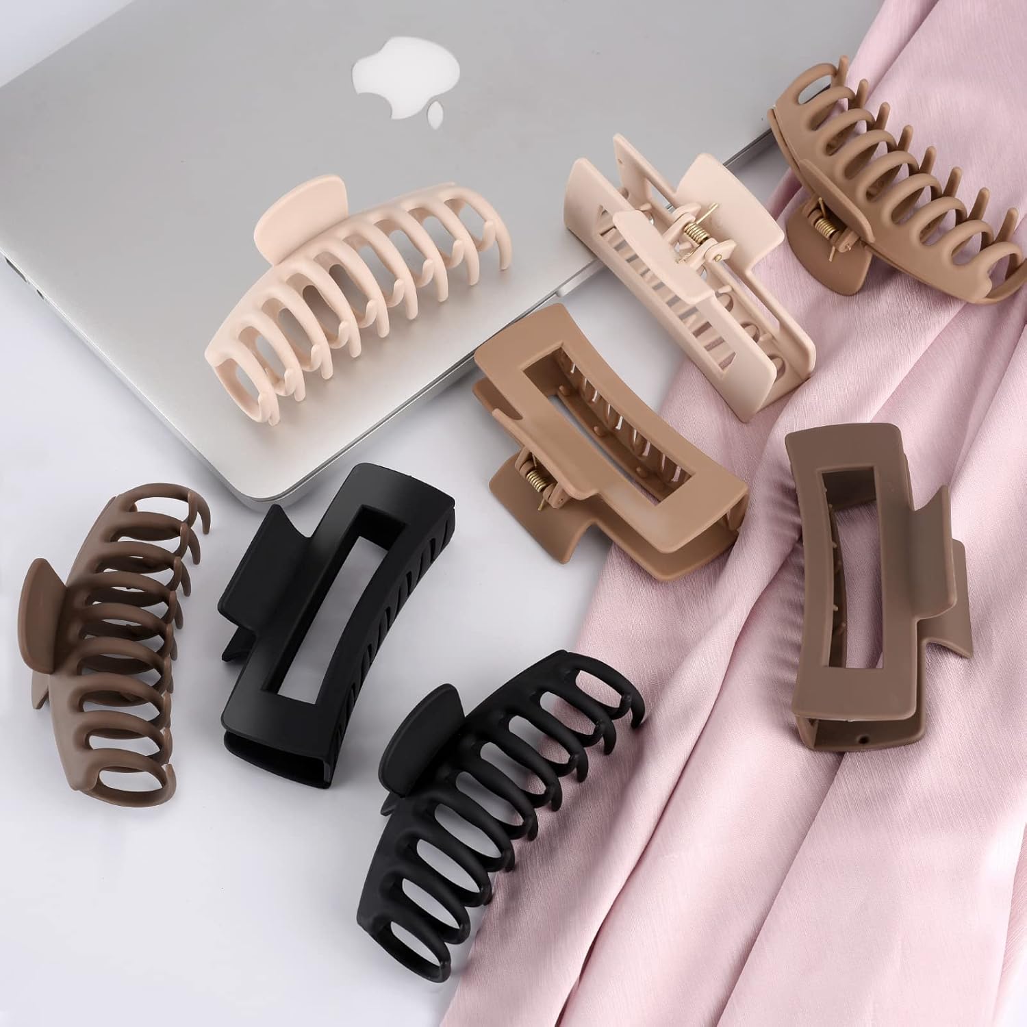 Elevate Your Style with Our Stylish Large Hair Claw Clips - Strong Hold Matte Banana Clips for Every Hair Type in Chic Neutral Shades
