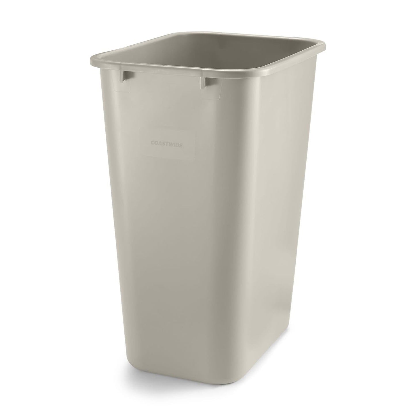Effortlessly Maintain Cleanliness with the Coastwide Professional 10.25 Gallon Beige Soft Molded Wastebasket - Perfect for Offices and Commercial Spaces
