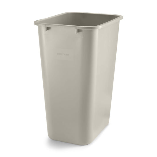 Effortlessly Maintain Cleanliness with the Coastwide Professional 10.25 Gallon Beige Soft Molded Wastebasket - Perfect for Offices and Commercial Spaces
