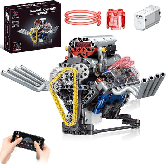 Unleash Your Inner Engineer with the Ultimate Build Your Own V8 Engine Set - 665 Pieces of Fun and Learning!