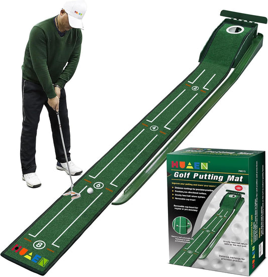 Transform Your Indoor Space with Our Premium Golf Putting Green - Complete with Auto Ball Return for Unmatched Practice at Home or Office, Ideal Gift for Golf Enthusiasts