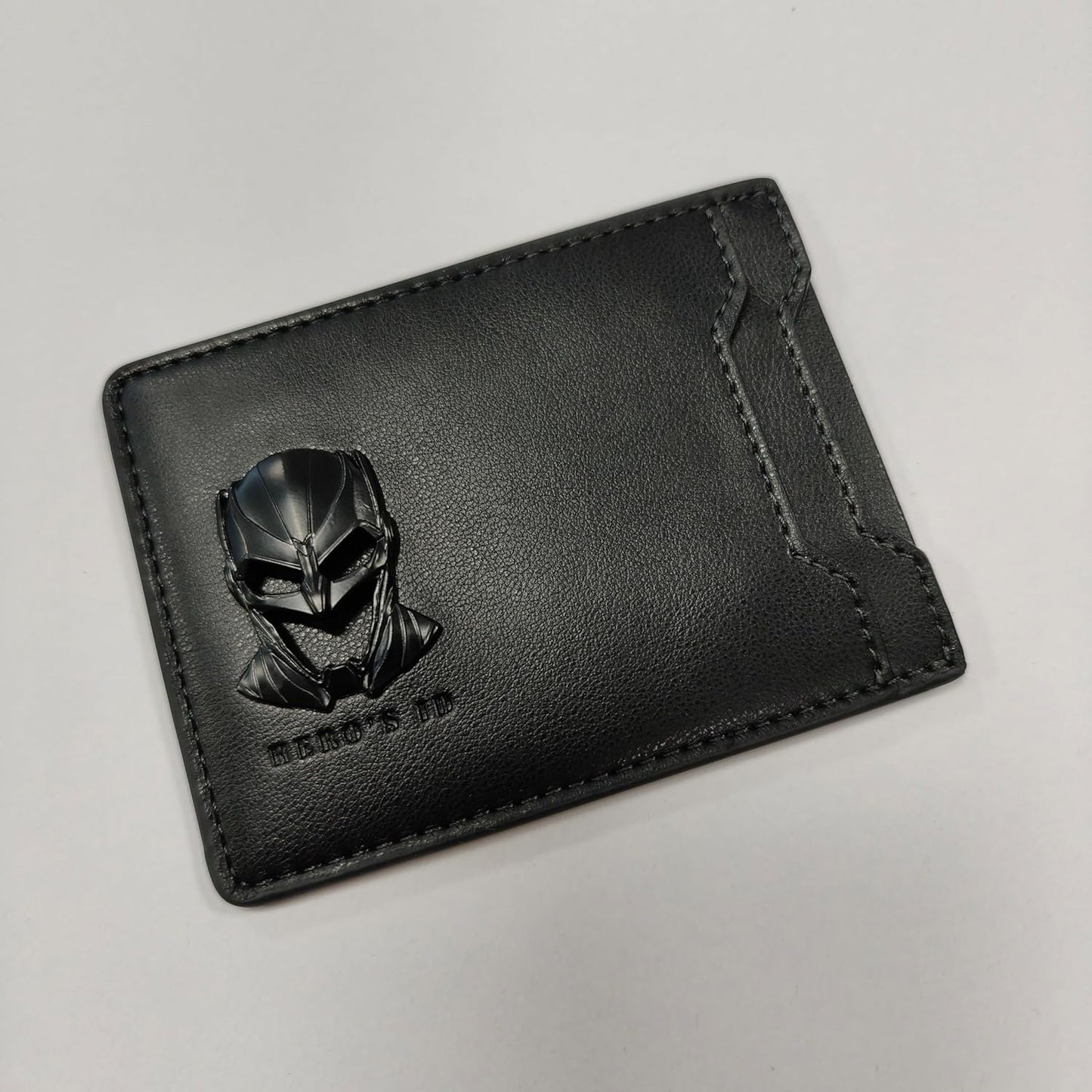 Stylish and Durable RFID Protected Leather Bi-Fold Wallet for Men and Women - Brown with Unique 3D Superhero Mask Design and 2 Card Slots