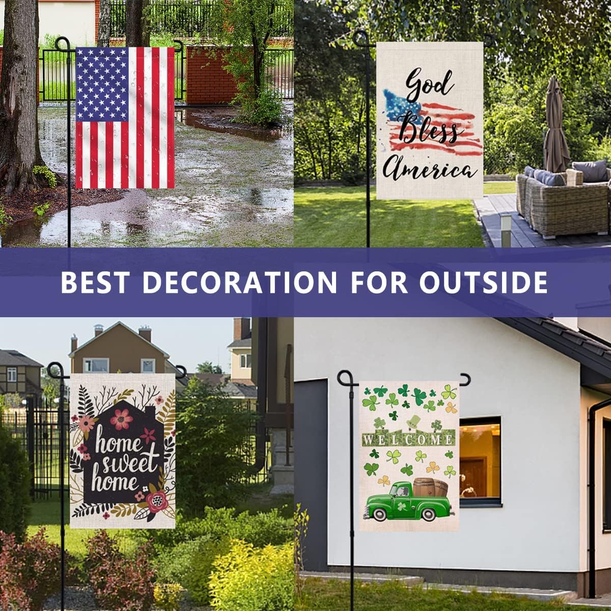 Sturdy Premium Metal Garden Flag Stand - Weather-Resistant Design for Year-Round Outdoor Decor and Festive Celebrations