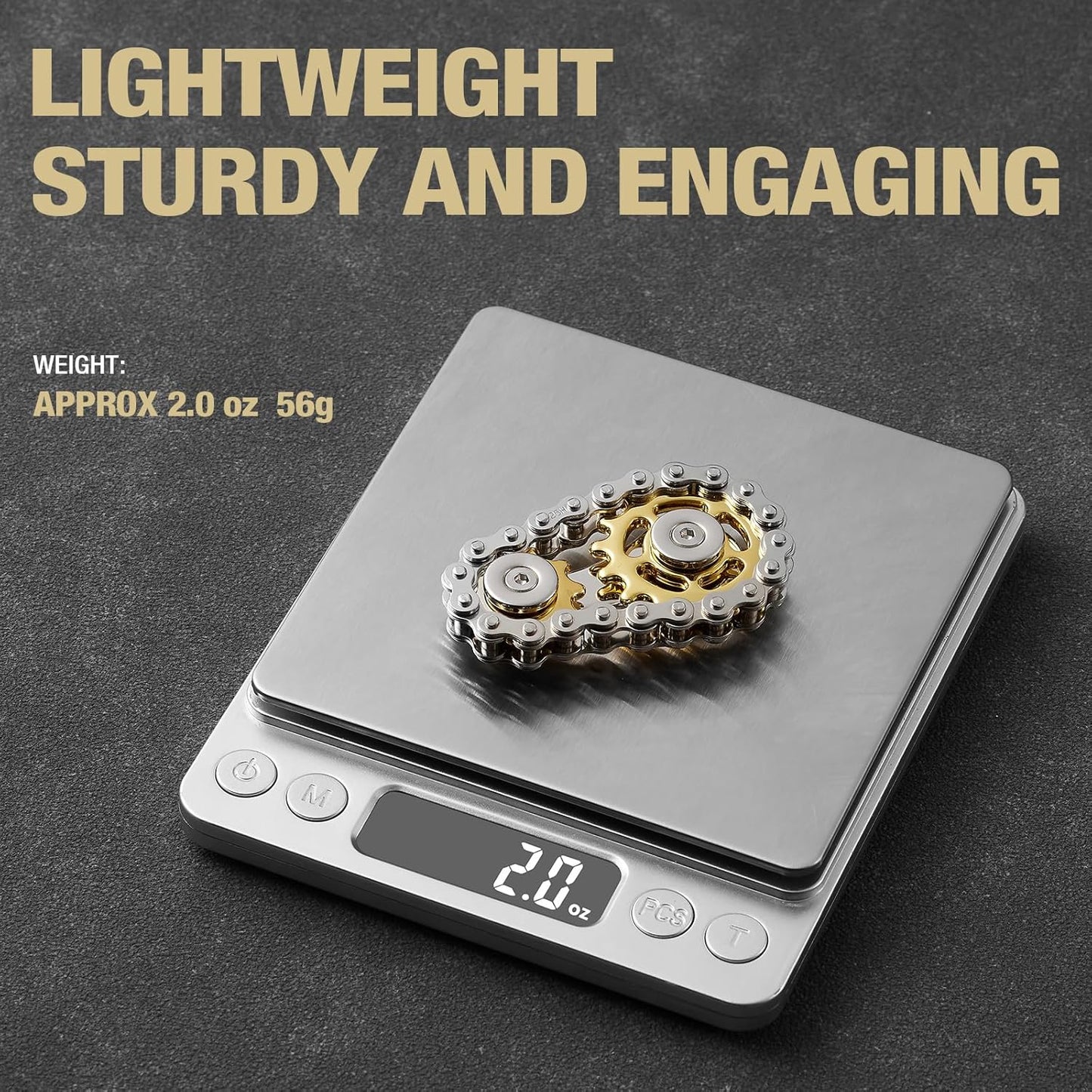Elevate Your Focus with the Golden Metal Fidget Chain Hand Spinner - The Ultimate Stress Relief Companion for Work, Home, and Travel