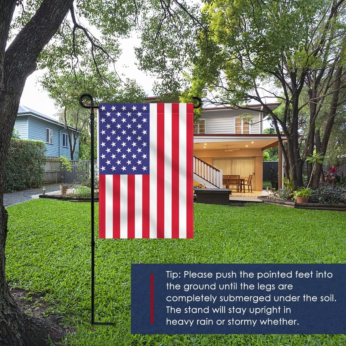Sturdy Premium Metal Garden Flag Stand - Weather-Resistant Design for Year-Round Outdoor Decor and Festive Celebrations